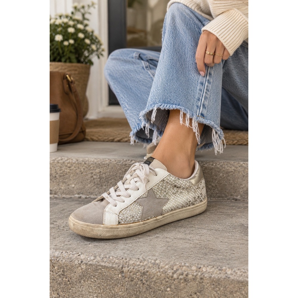 Vintage Havana Kate Gold Snake Multi Star Low Top Sneakers Womens 8.5